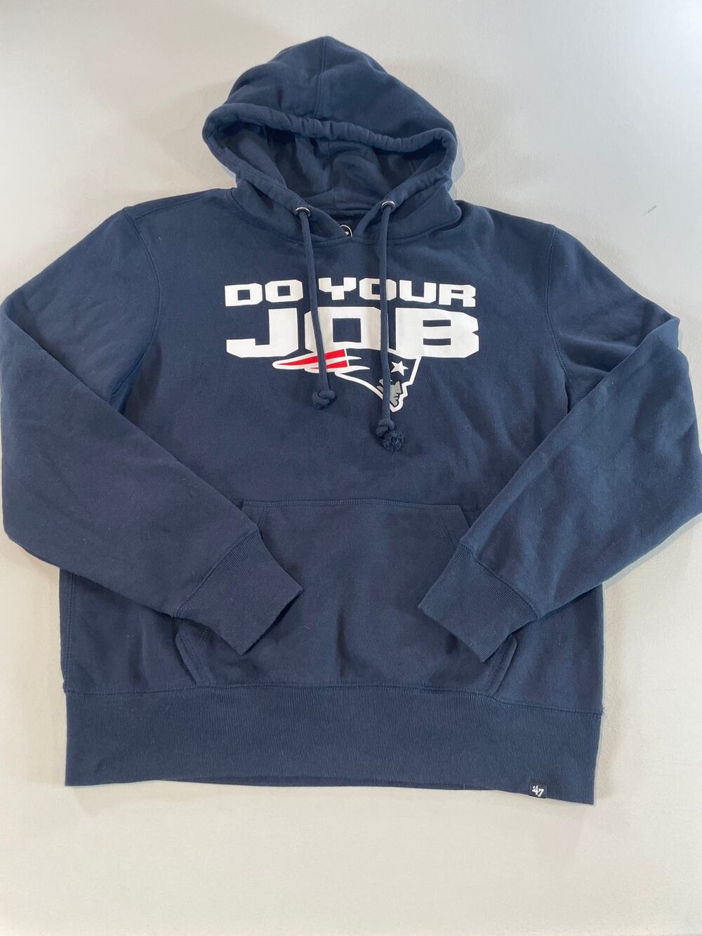 ’47 Brand Patriots Hoodie Navy Cotton Blend Mens Size Medium
